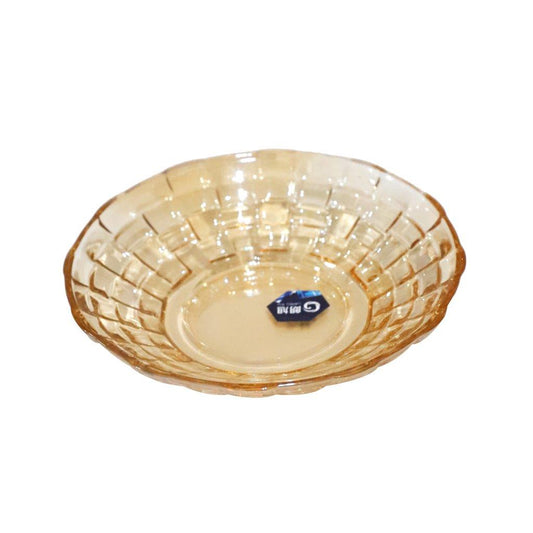 طقم أطباق زجاجية فاخرة خالية من الرصاص من الزجاج العنبر مكون من 6 قطع مقاس 12 سم