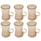 Premium Lead Free Amber Glass Tea Cup Set of 6 Pcs 120ml