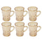 Premium Lead Free Amber Glass Tea Cup Set of 6 Pcs