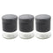 Black Abstract Pattern Glass Base Canister Tea Sugar Coffee Set of 3 Pcs 11*8*3 cm