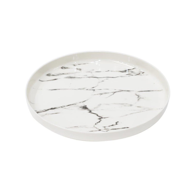 High Quality Marble Pattern Round Melamine Serving Tray 31*31 cm