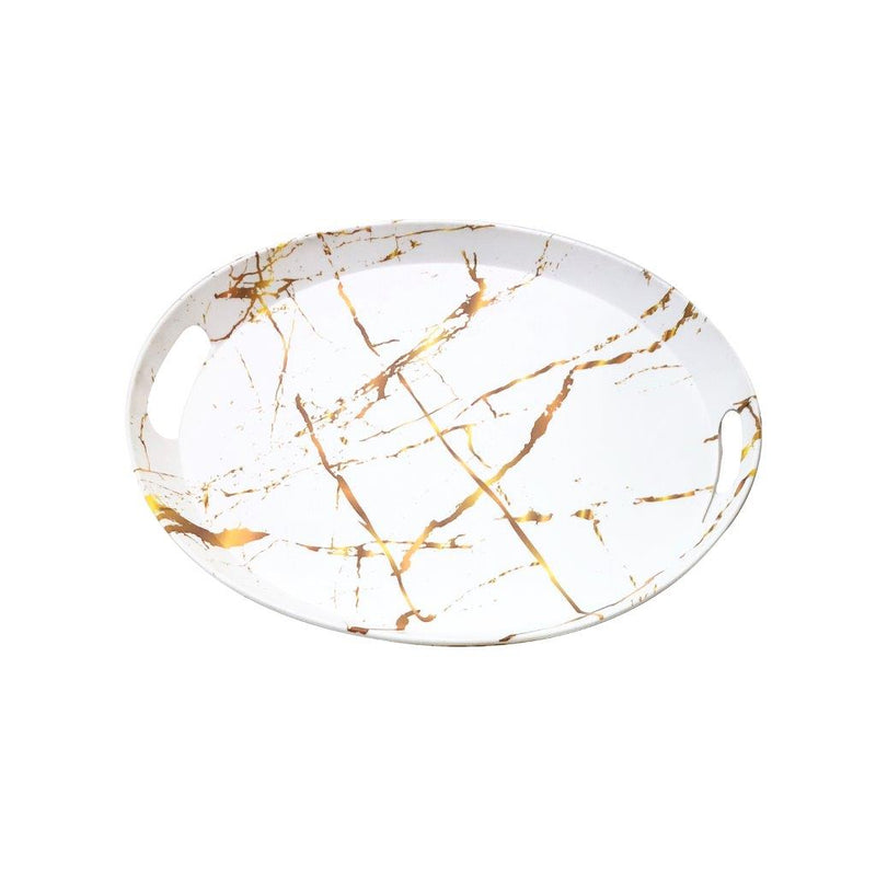 High Quality Marble Pattern Oval Melamine Serving Tray 36*30 cm