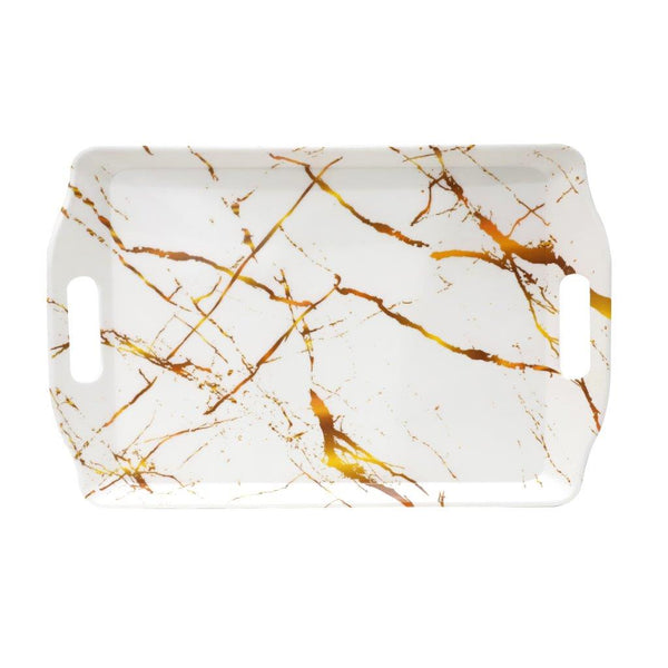 High Quality Marble Pattern Rectangle Melamine Serving Tray 38*25 cm