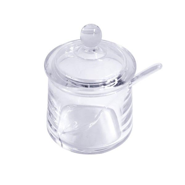 Premium Quality Acrylic Sugar Bowl Candy Jar with Spoon 8X12 cm