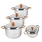 Stainless Steel Cooking Pot Stockpot Casserole Set of 4 Pcs 18/20/24/26 cm 27 L/ 31L