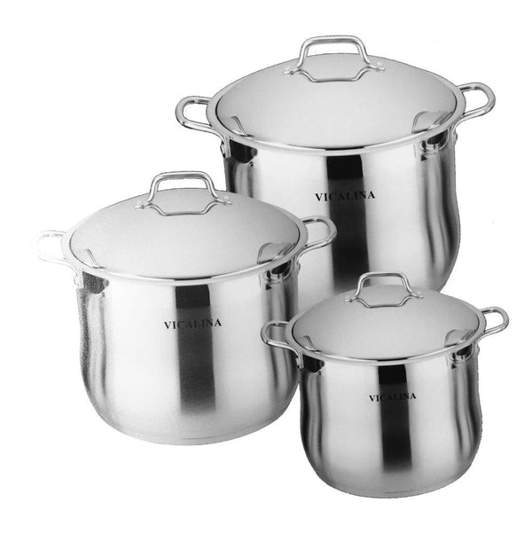 Stainless Steel Cooking Pot Stockpot Casserole Set of 3 Pcs 17L  /21L/24L30X25 cm/32X26 cm/ 34X26.5