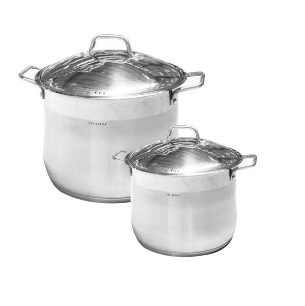 Stainless Steel Cooking Pot Stockpot Casserole Set of 2 Pcs 36X26.5/  38X27.527 L  /  31L