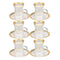 Deco Engraved Gold Abstract Design Istikana Glass Tea Cup and Saucer Set of 6 Pcs 11 cm/70 ml