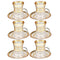 Deco Engraved Gold Abstract Design Istikana Glass Tea Cup and Saucer Set of 6 Pcs 11 cm/70 ml