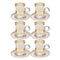 Deco Engraved Gold Abstract Design Istikana Glass Tea Cup and Saucer Set of 6 Pcs 11 cm/120 ml