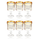 Deco Engraved Gold Abstract Design footed Istikana Glass Tea Cup Set of 6 Pcs 140 ml