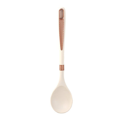 High Quality Plastic Kitchen Cutlery Utensil Spoon Set of 6 Pcs with Chrome Stand 11*17*39 cm