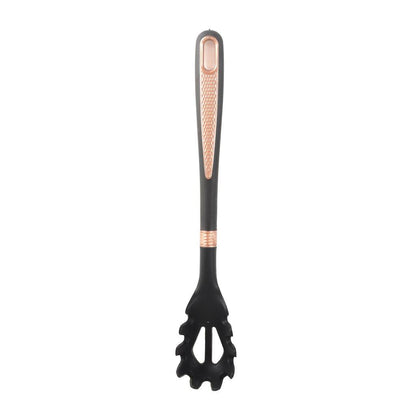 High Quality Plastic Kitchen Cutlery Utensil Spoon Set of 6 Pcs with Chrome Stand 11*17*39 cm