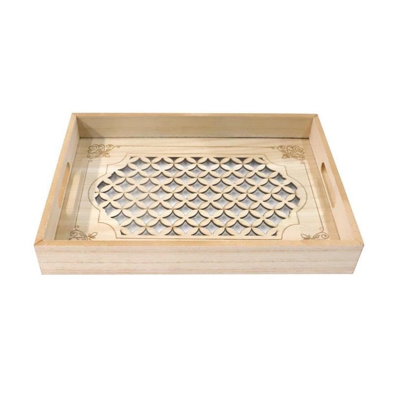 KY005 Heavy rectangular golden tray MO