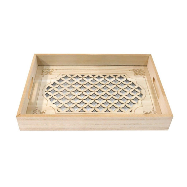 KY004 Large heavy rectangular golden tray MO