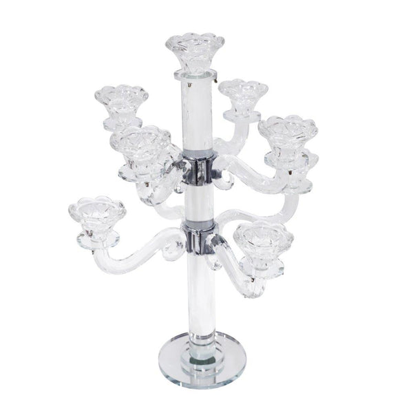 Home Decor Tabletop Crystal Candleholder 9 Arms (check) 44 cm