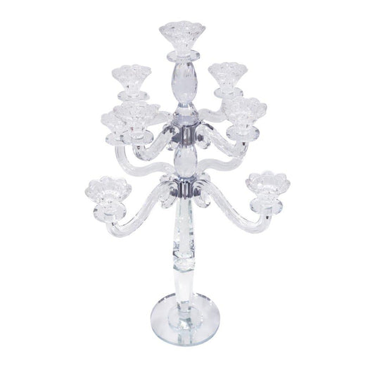 Home Decor Tabletop Crystal Candleholder 9 Arms 59 cm