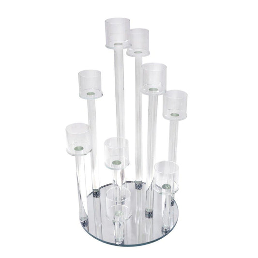 Home Decor Tabletop Crystal Candleholder 9 Arms 58 cm