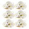 Royal Cream Abstract Print Ceramic Coffee Cup & Saucer Set of 6 Pcs