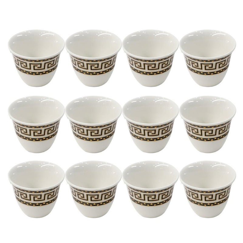 Ceramic Coffee Cawa Shafee Cup Set of 12 Pcs Abstract Print 80 cc