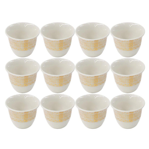 Ceramic Coffee Cawa Shafee Cup Set of 12 Pcs Abstract Print 80 cc