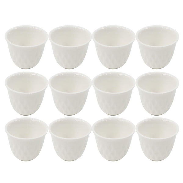 Ceramic Coffee Cawa Shafee Cup Set of 12 Pcs Abstract Print 80 cc