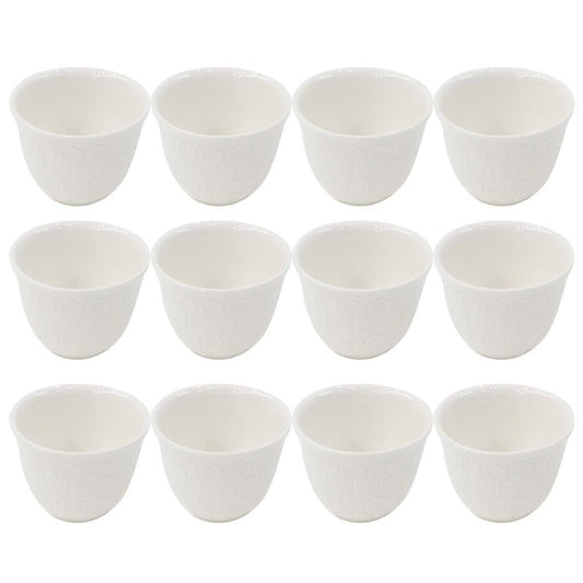 Ceramic Coffee Cawa Shafee Cup Set of 12 Pcs Abstract Print 80 cc