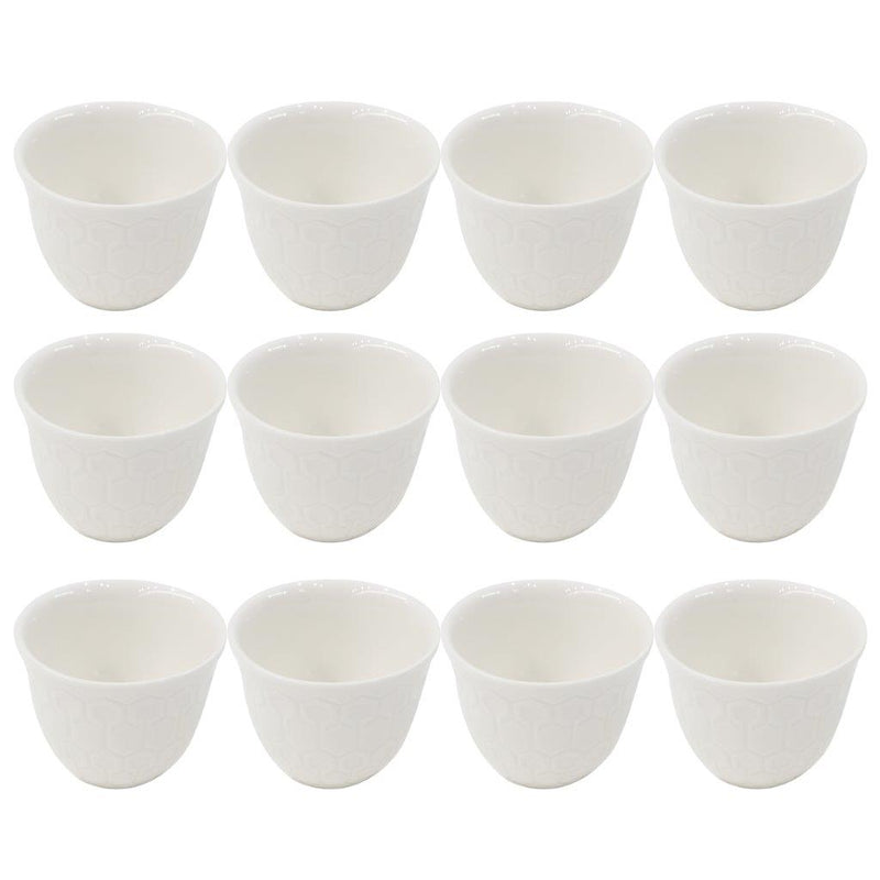 Ceramic Coffee Cawa Shafee Cup Set of 12 Pcs Abstract Print 80 cc