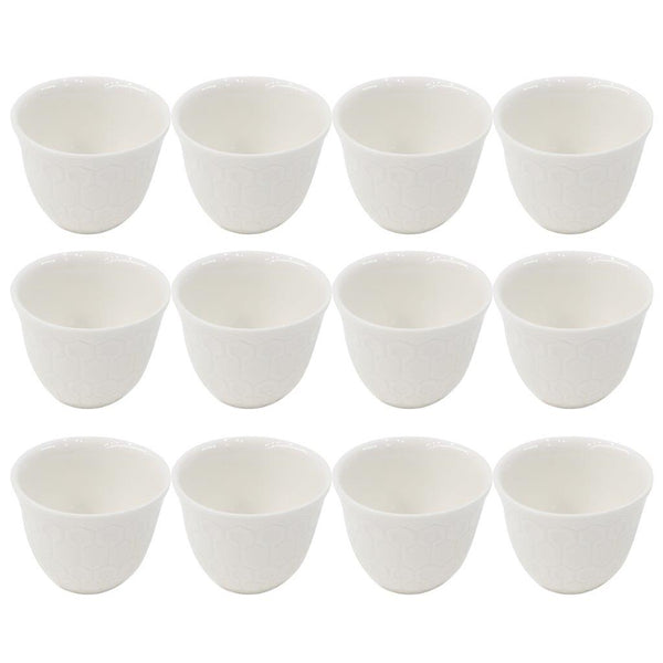 Ceramic Coffee Cawa Shafee Cup Set of 12 Pcs Abstract Print 80 cc