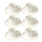 Ceramic Coffee Cup and Saucer Set of 6 Pcs Plain Design 200CC/14 cm