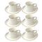 Ceramic Coffee Cup and Saucer Set of 6 Pcs Plain Design 85CC/11 cm