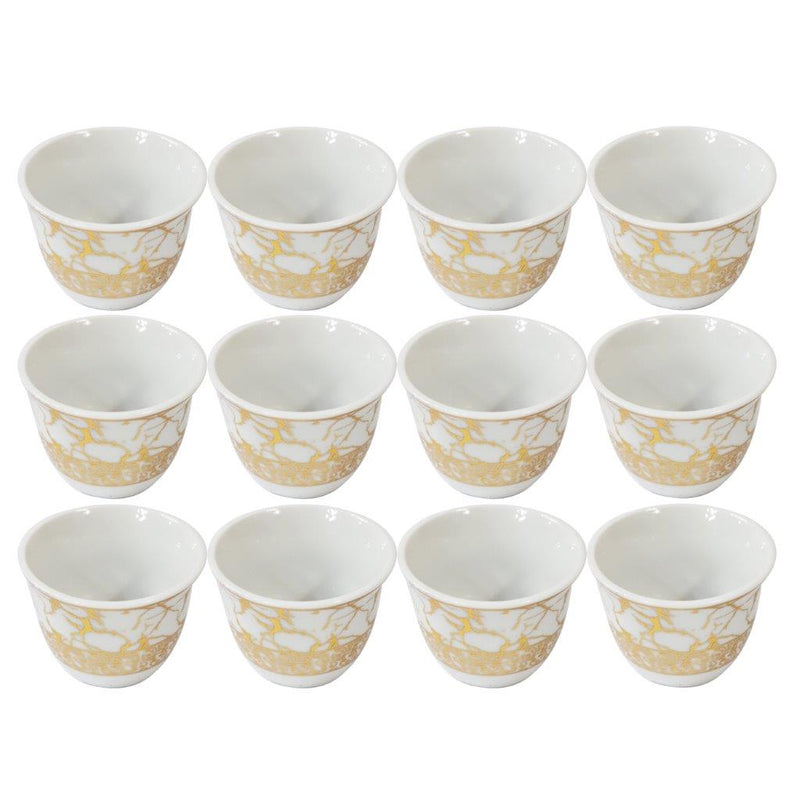 Ceramic Coffee Cawa Shafee Cup Set of 12 Pcs Abstract Print 80CC