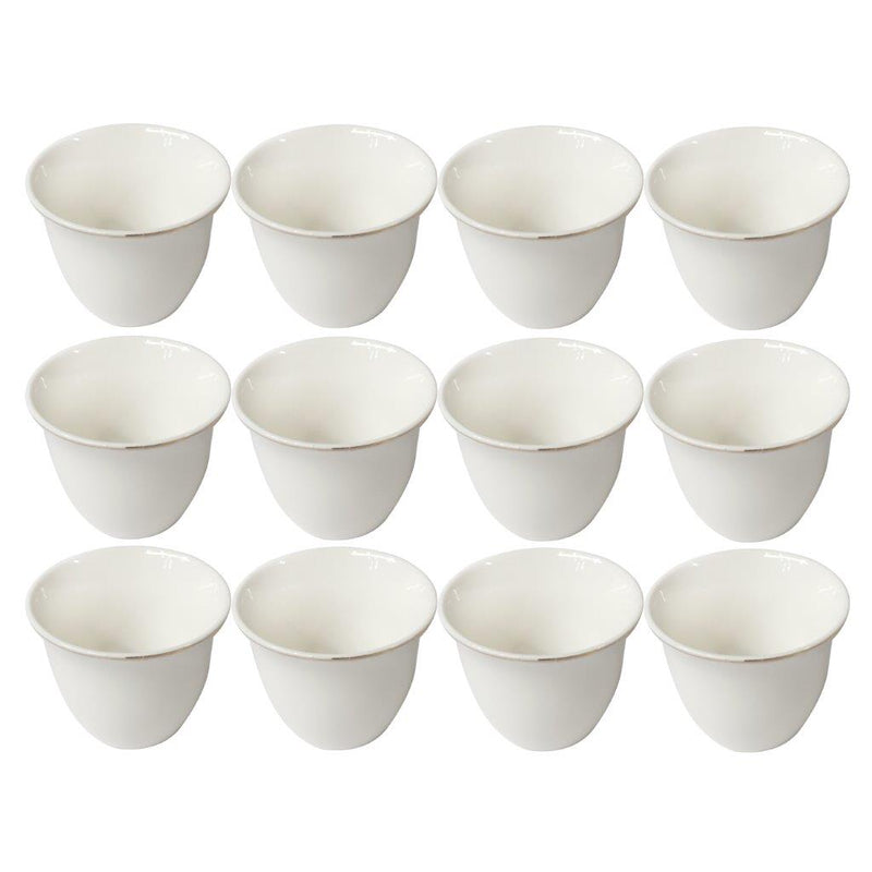 Ceramic Coffee Cawa Shafee Cup Set of 12 Pcs Plain 80CC