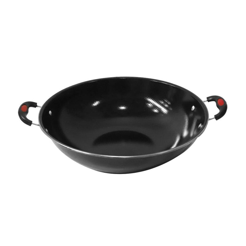 Enamel Deep Frying Pan Kadahi Wok Pot 32 cm