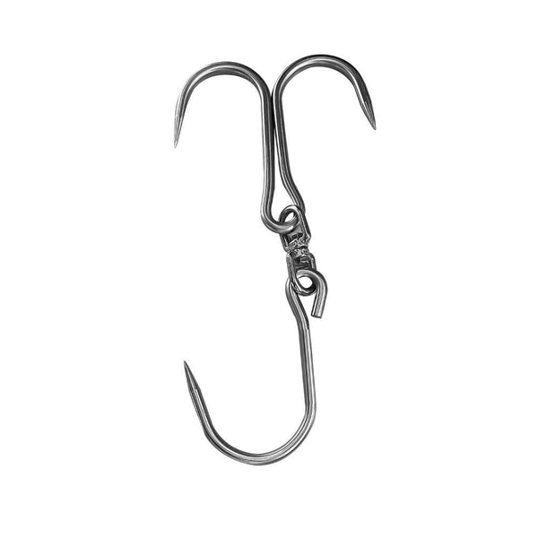 BBQ Accessories Swivelling Metal Double Meat Hook 32 cm