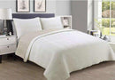 Light Cream Cotton Comforter Bedspread Bedding Set Bed Cover with Pillowcase Set of 3 Pcs Bed Cover