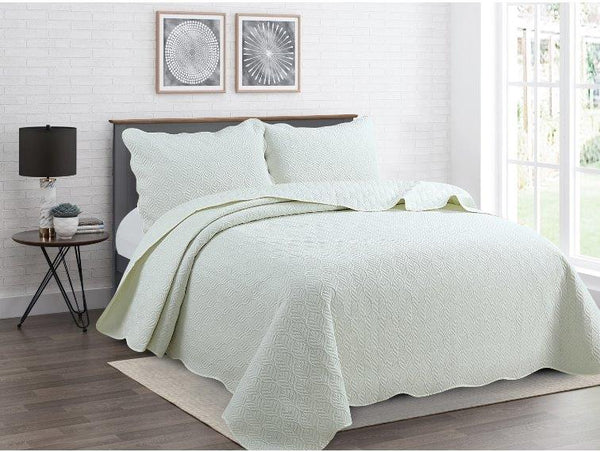 Light Vanilla Color Cotton Comforter Bedspread Bedding Set Bed Cover with Pillowcase Set of 2 Pcs Be