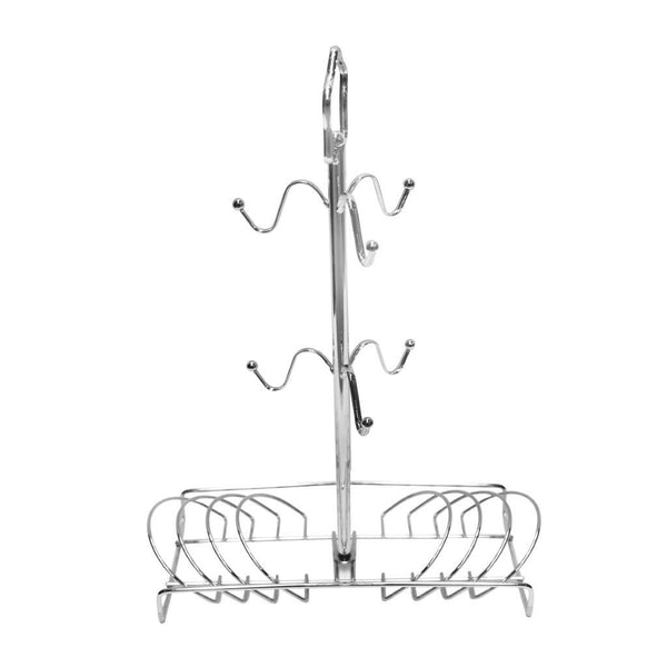 Metal Mug Holder Cup Drying Rack Cup and Plate Stand 32*13*40 cm