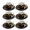 Ceramic Coffee Cup and Saucer Set of 6 Pcs Abstract Print Design 100 ml 12 cm