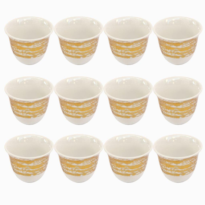 Ceramic Coffee Cawa Shafee Cup Set of 12 Pcs Abstract Print 75 ml