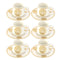 Ceramic Coffee Cup and Saucer Set of 6 Pcs Abstract Print Design 100 ml 12 cm