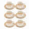 Ceramic Coffee Cup and Saucer Set of 6 Pcs Abstract Print Design 200 ml 14 cm