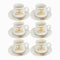 Ceramic Coffee Cup and Saucer Set of 6 Pcs Abstract Print Design 200 ml/14 cm