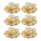 Ceramic Coffee Cup and Saucer Set of 6 Pcs Abstract Print Design 90 ml 12 cm