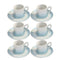 Ceramic Coffee Cup and Saucer Set of 6 Pcs Abstract Print Design 100 ml 12 cm