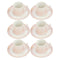 Ceramic Coffee Cup and Saucer Set of 6 Pcs Abstract Print Design 100 ml 12 cm