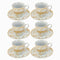 Ceramic Coffee Cup and Saucer Set of 6 Pcs Abstract Print Design 80 ml 10.5 cm