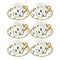 Ceramic Coffee Cup and Saucer Set of 6 Pcs Abstract Print Design 80 ml 11 cm