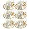 Ceramic Coffee Cup and Saucer Set of 6 Pcs Abstract Print Design 80 ml 11 cm