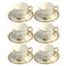 Ceramic Coffee Cup and Saucer Set of 6 Pcs Abstract Print Design 80 ml 11 cm